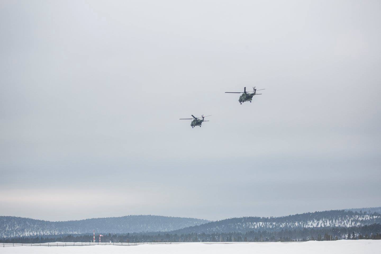 Neljän NH90-helikopterin koulutuslentotehtävä alkamassa tiistaina Ivalossa