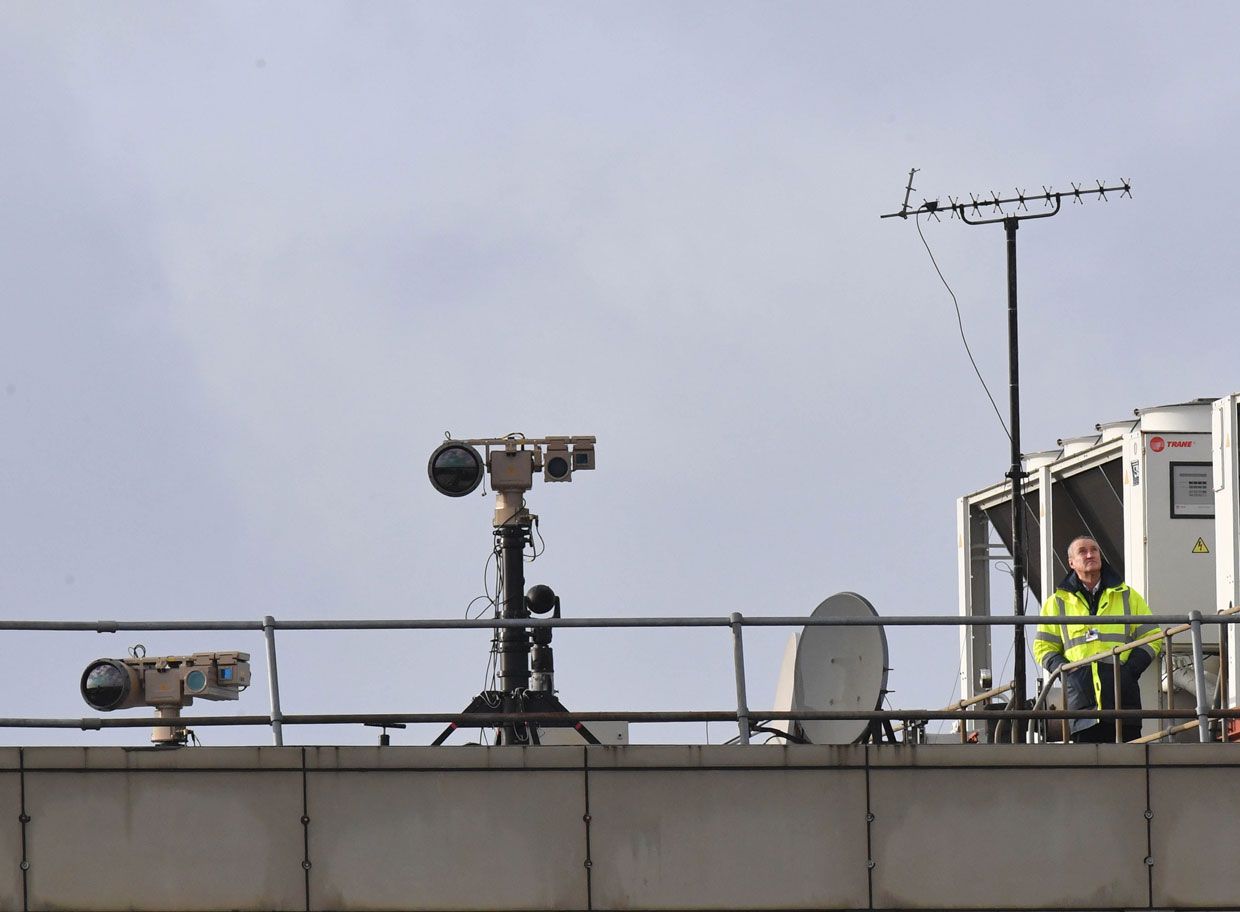 Officials placed counter-UAS technology on the roof of London’s Gatwick Airport after drones were spotted in the area