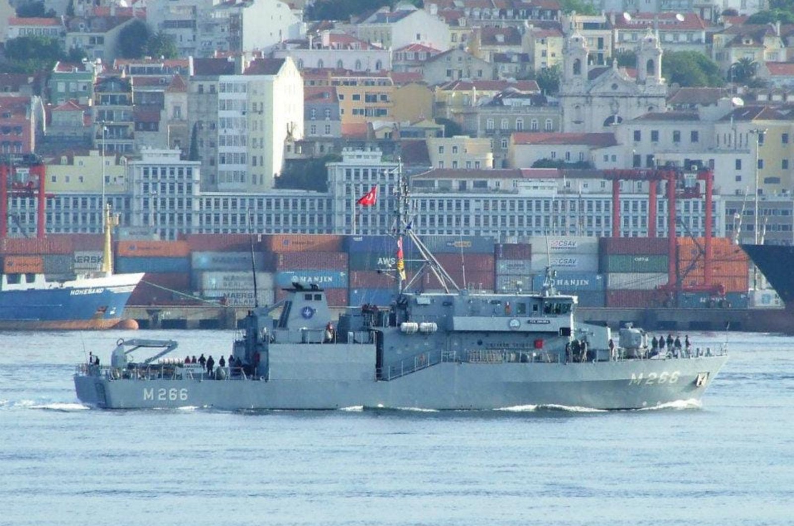 A minesweeping vessel of the Turkish navy photographed in the Bosporus, Istanbul, Türkiye, in this undated photo. (AA Photo)