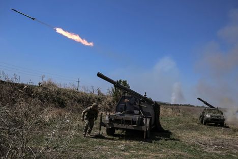 Ukrainan joukkoja Zaporižžjan alueella 19. elokuuta.