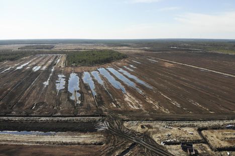 Turvesuo Kauhajoen Lamminmaalla. Turpeen tuotannossa ja kuljetuksessa toimii runsaat 500 yritystä, joista pääosa on pieniä.