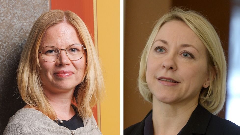 Itä-Suomen yliopiston julkisoikeuden apulaisprofessori Maija Dahlberg (vas.) sekä hyvinvointioikeuden ja ulkomaalaisoikeuden professori Eeva Nykänen.