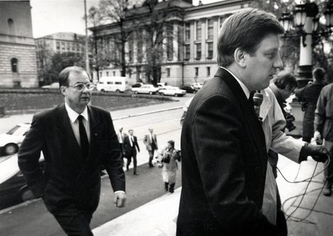 Iiro Viinanen ja Aho tupo-neuvotteluissa 1991.