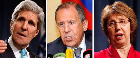 John Kerry, Sergei Lavrov ja Catherine Ashton