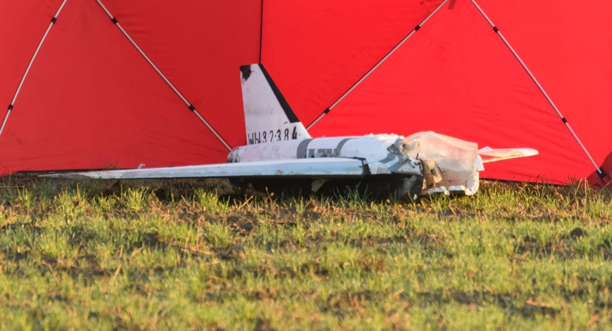 The remains of the Russian Gerber UAV in Poland after the attack on the night of September 10 (photo: @wolski_jaros)