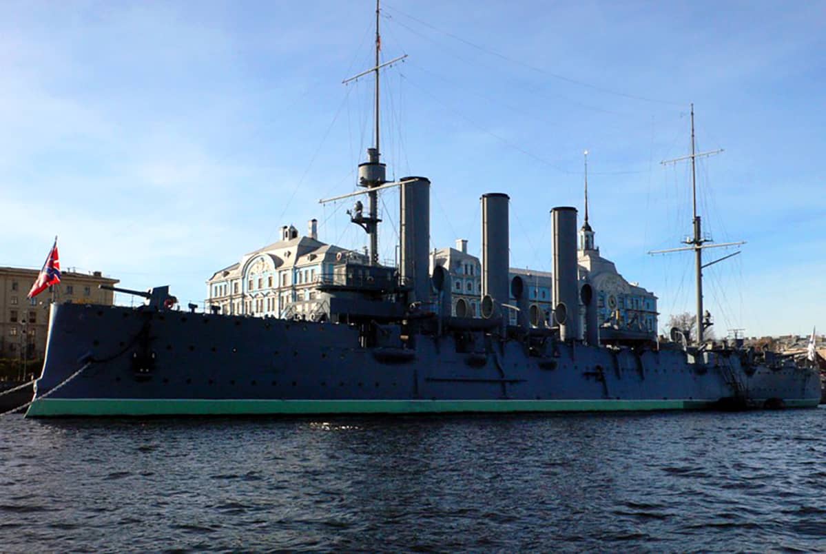 Museolaiva Aurora Pietarissa.