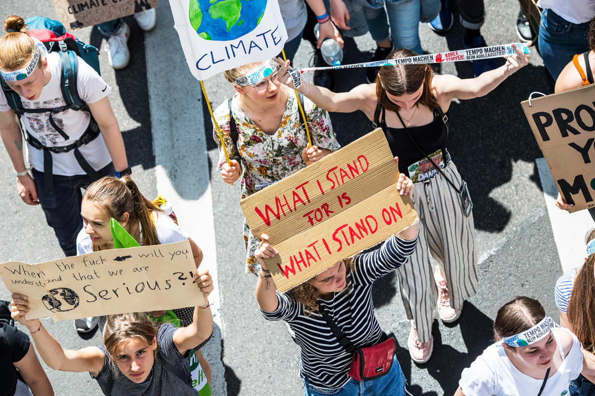 Fridays for Future -mielenosoitus Aachenissa Saksassa kesäkuussa 2019.