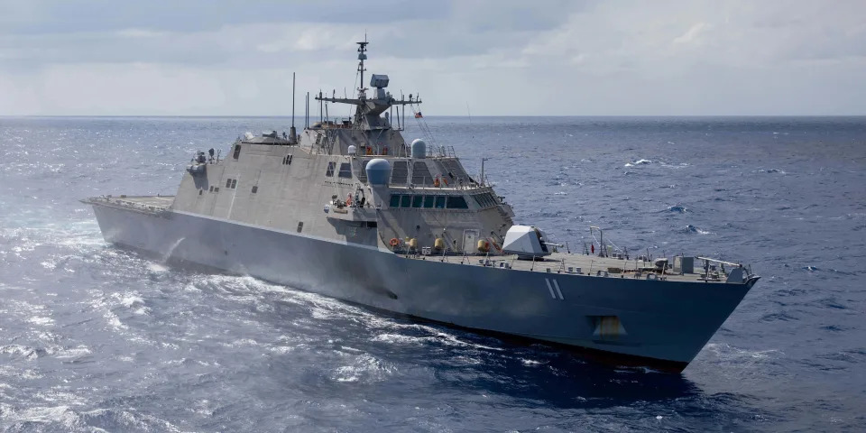 The Freedom-variant littoral combat ship USS Sioux City (LCS 11), transiting the Caribbean Sea, April 10, 2021.
