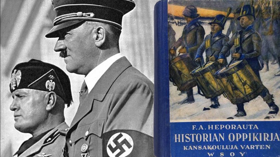 Benito Mussolini ja Adolf Hitler saivat myönteiset maininnat F. A. Heporaudan Historian oppikirjassa kansakouluja varten vuonna 1939.