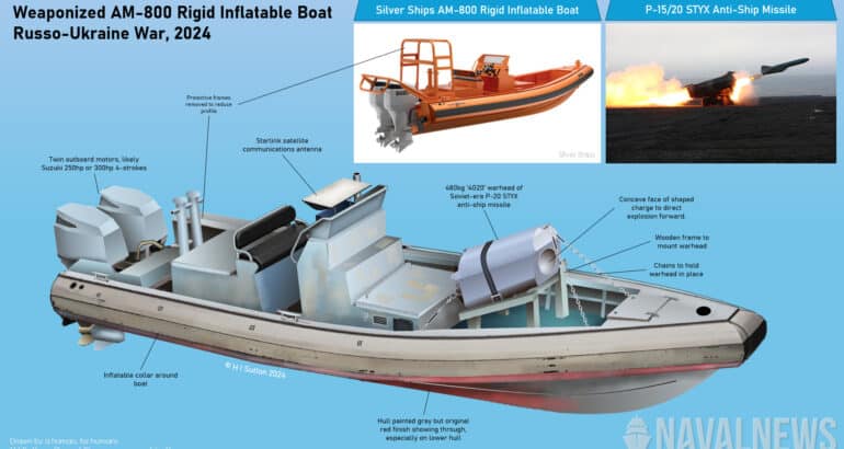 Explosive armed unmanned surface vessel (USV)