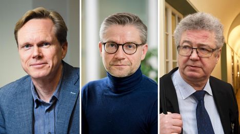 Valtiosääntöoikeuden professori Tuomas Ojanen, julkisoikeuden professori Janne Salminen ja valtiosääntöoikeuden professori Veli-Pekka Viljanen.