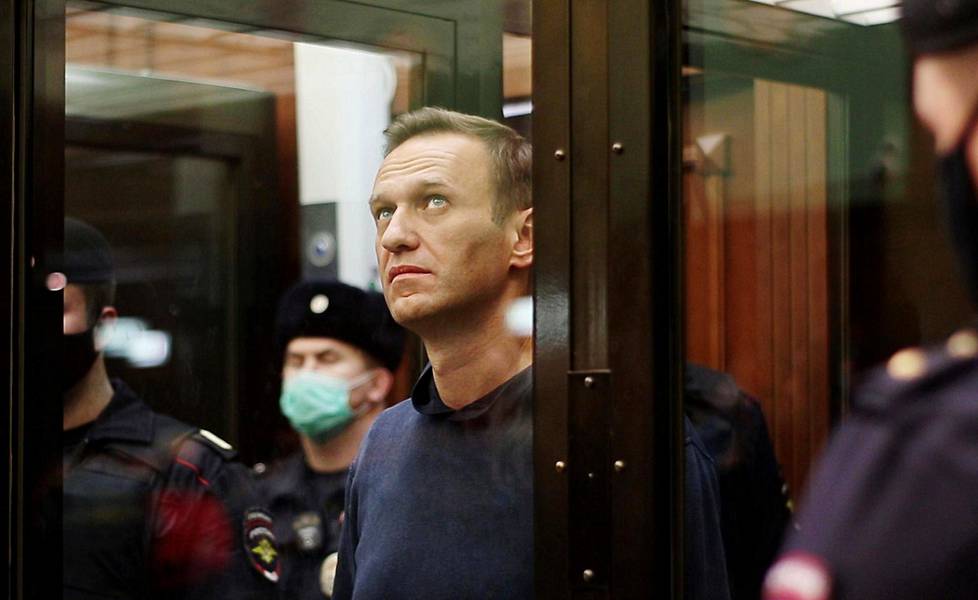 Venäläinen oppositiopoliitikko Aleksei Navalnyi oikeussalissa tämän viikon tiistaina. Oikeus määräsi hänet vankilaan ehdollisen tuomion koeajan rikkomisesta.