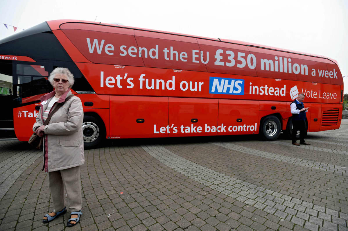 Britannian eroa EU:sta kannattanut kampanja lupasi käyttää jäsenmaksusta säästyvät 350 miljoonaa puntaa viikossa terveydenhuoltoon.