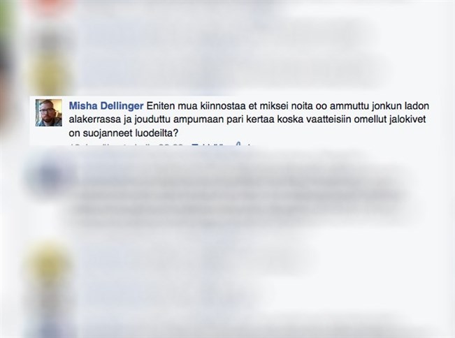 Kuvakaappaus Facebook-keskustelusta