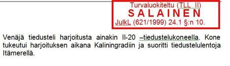 Yksityiskohta Viestikoelaitoksen tekemästä ilmoituksesta kertoo, että Yhdysvaltain merivoimien Baltops-harjoitus Itämerellä kesäkuussa 2005 herätti Venäjän mielenkiinnon.