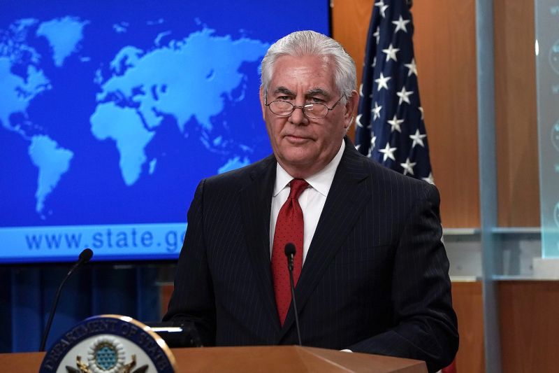 Outgoing U.S. Secretary of State Rex Tillerson makes a statement on his departure from the State Department March 13. (Alex Wong/Getty Images)