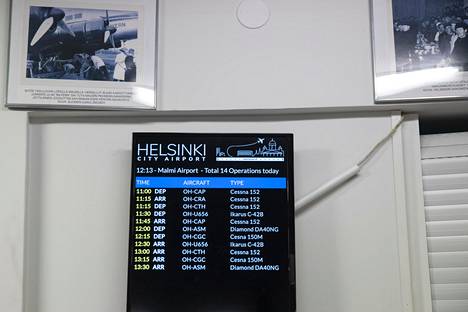 Maanantaina 28. joulukuuta Malmin kentän aikataulussa oli useita lentoja.
