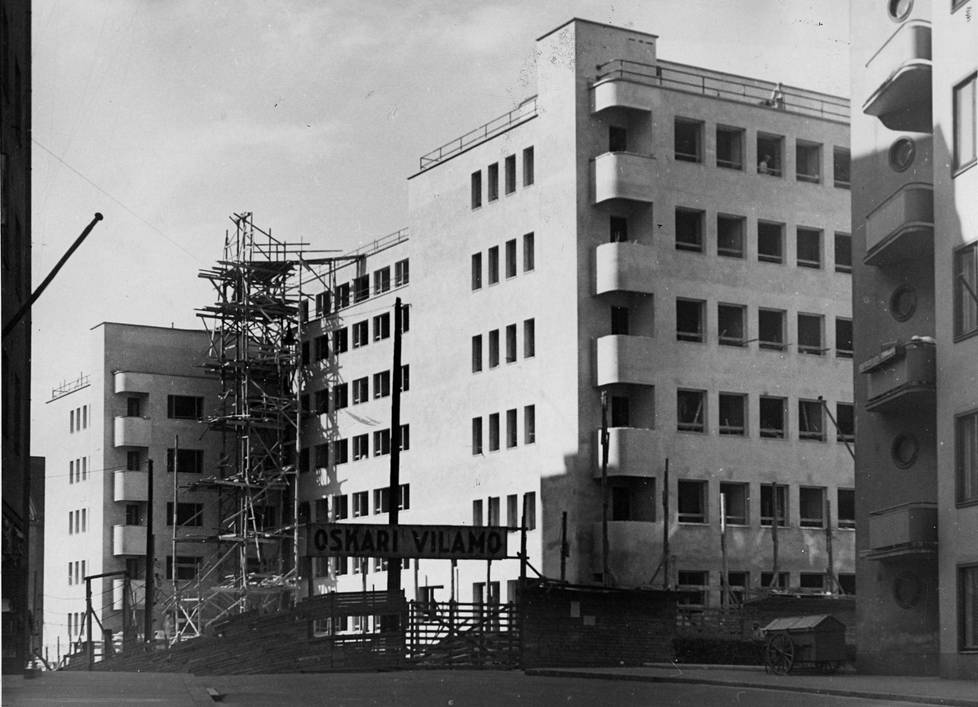 Helsingin suojeluskuntatalo rakenteilla vuonna 1940.