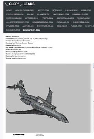 A screenshot of documents posted to Clop Leaks appears to show Saab's GlobalEye radar defense system attached to a Bombardier private jet in a schematics picture A screenshot of documents posted to Clop Leaks appears to show Saab's GlobalEye radar defense system attached to a Bombardier private jet in a schematics picture