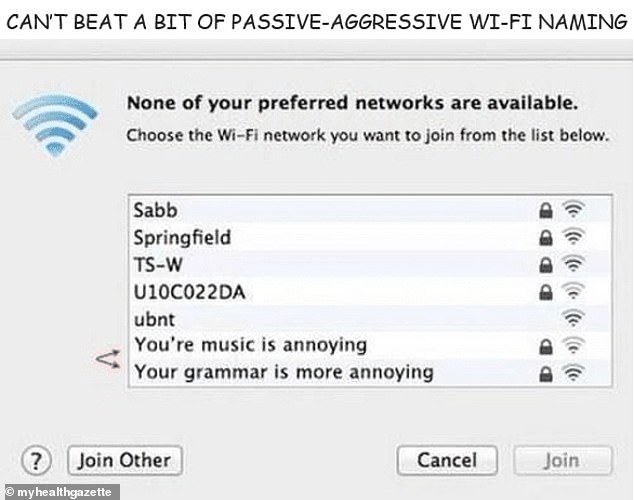 WiFi war! Two neighbours used their network names to take swipes at each other
