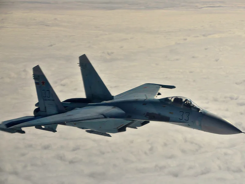 Venäjän ilmavoimien Suhoi Su-27 -hävittäjä kuvattuna elokuussa 2013.