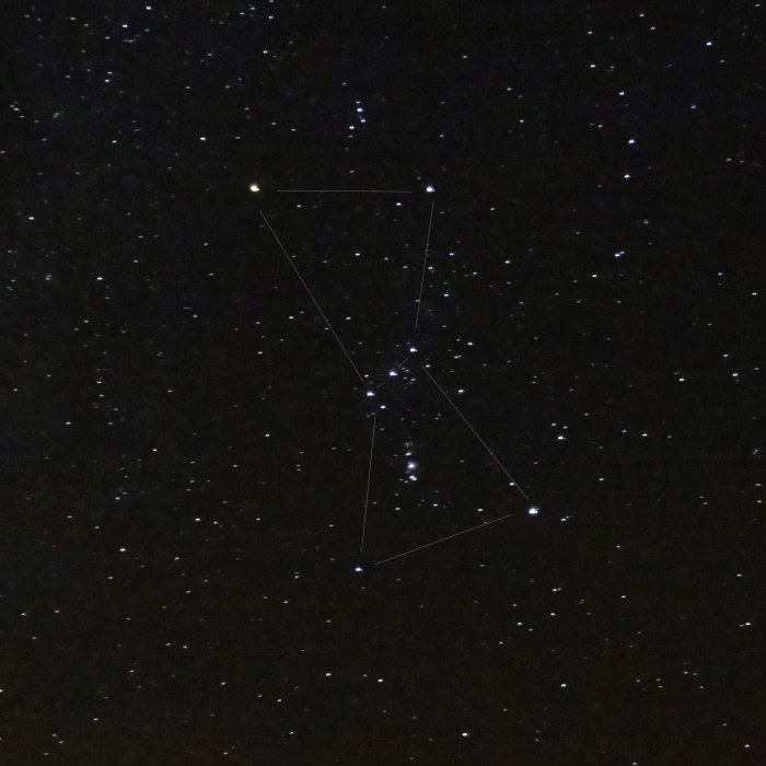Orionin tähtikuvio.