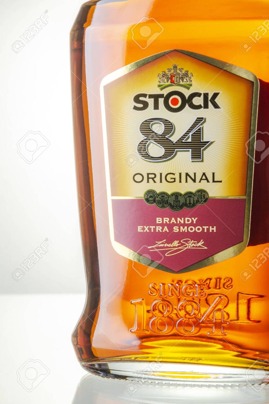 Bottle of original brandy Stock 84. - 128620432 Bottle of original brandy Stock 84. - 128620432