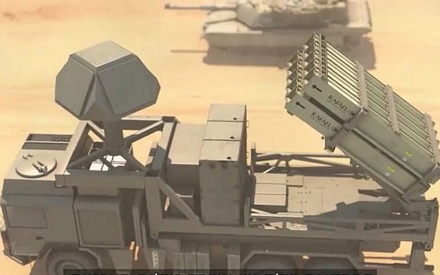 The I-Dome, a portable version of the Iron Dome missile defense system, made by Israeli aerospace company Rafael. (screen capture: Channel 13/Rafael)